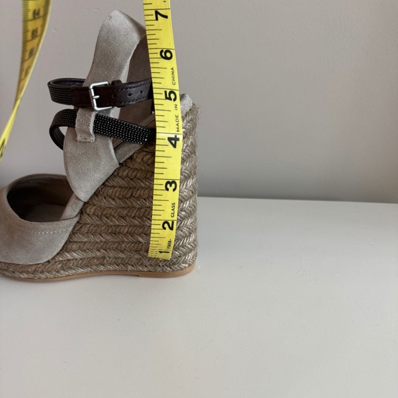 Brunello Cucinelli Suede Strappy Wedges Size 38 - Picture 10 of 10